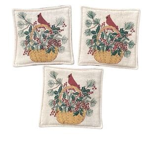 Mug Mats Coasters Alices Cottage 3 Spiced Cottage Core Cardinals Winter Yule